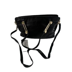 NWT Foley + Corinna Women's Black Leather Slide Crossbody Satchel Bag Purse